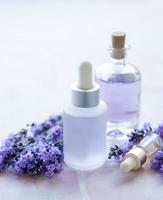 Aromatherapy lavender bath salt and massage oil photo