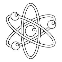 Atom icon, outline style vector