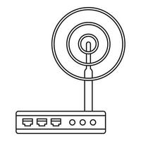 icono de enrutador wifi, estilo de contorno vector