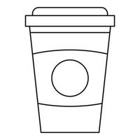 Take out coffee cup icon, outline style vector