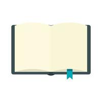 libro abierto con icono de marcador, estilo plano vector