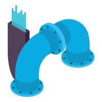 Professional equipment icon isometric vector. Welding rods part of curved pipe vector