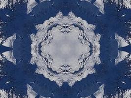 Dark blue sky floral abstract background kaleidoscope unique and aesthetic pattern photo