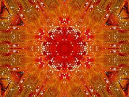 Colorful red fire kaleidoscope background abstract flower and symmetric pattern photo