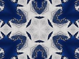 Dark blue sky floral abstract background kaleidoscope unique and aesthetic pattern photo