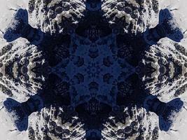 Dark blue sky floral abstract background kaleidoscope unique and aesthetic pattern photo