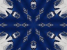 Dark blue sky floral abstract background kaleidoscope unique and aesthetic pattern photo