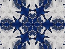 Dark blue sky floral abstract background kaleidoscope unique and aesthetic pattern photo