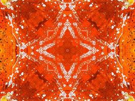 Colorful red fire kaleidoscope background abstract flower and symmetric pattern photo