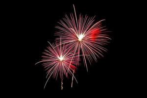 Abstract colored firework background light up the sky with dazzling display photo