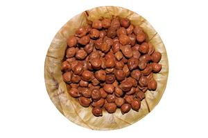 Chickpeas on a Sal Tree Leaf Plate. photo