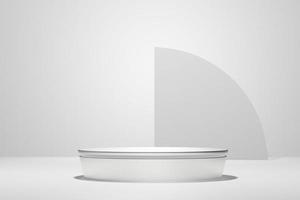 Circular base 3D round realistic empty display podium for product placement scene presentation background photo