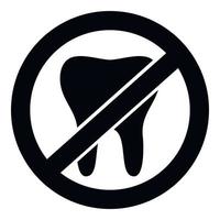 No tooth icon, simple style vector
