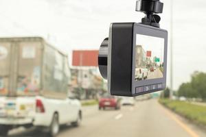 Car CCTV camera video recorder for driving safety on the road photo