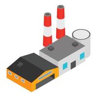 Industrial infrastructure icon isometric vector. Modern coal plant open hangar vector