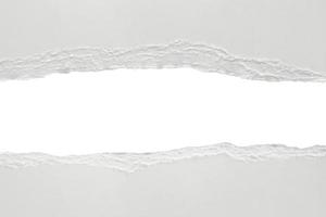 White ripped paper torn edges strips isolated on white background photo