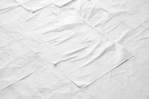 Blank white crumpled and creased paper poster texture photo