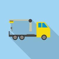 Crane truck icon, flat style vector