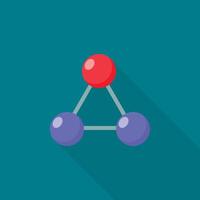 Triangular molecule icon, flat style vector