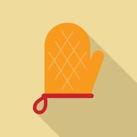 Oven glove icon, flat style vector