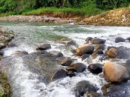 the river flow is calm and clean photo