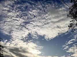 beautiful view clear blue sky and lots of natural green trees photo