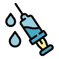 Home nursing syringe icon color outline vector