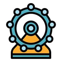 Ferris wheel icon color outline vector