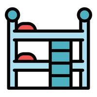 Quiet spaces bunk bed icon color outline vector