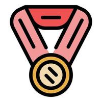 Hurling medal icon color outline vector