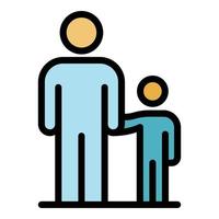 Father with son icon color outline vector