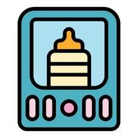 vector de contorno de color de icono de monitor de alimentos para bebés