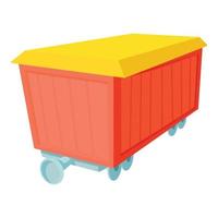 Boxcar icon, cartoon style vector