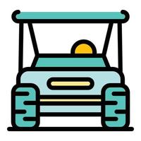Golf buggy icon color outline vector