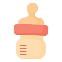 Baby milk bottle icon, cartoon style vector