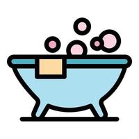 Luxury jacuzzi icon color outline vector