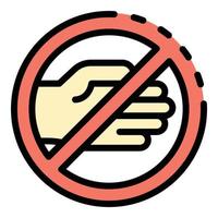 Restricted hitchhiking icon color outline vector