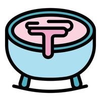 Hot jacuzzi icon color outline vector