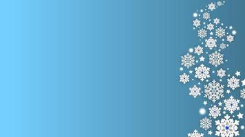 Winter illustration background with snowflakes in wave form. Winter background with space text area photo