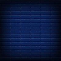 Nightly dark blue brick wall. Vector square background for neon lights or text, brickwork texture. photo