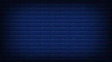 Nightly dark blue brick wall. Vector horizontal background for neon lights or text, brickwork texture. photo