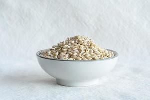Uncooked Pearled Barley in a Bowl photo