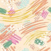 Pastel Handdrawn Brush Strokes Abstract Seamlesss Pattern vector