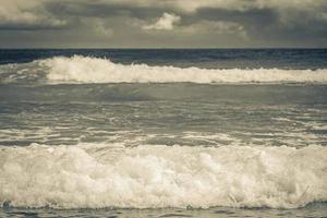 Strong waves Praia Lopes Mendes beach Ilha Grande island Brazil. photo