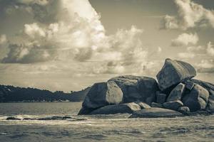 Amazing rock formations boulders Ilha Grande Santo Antonio Beach Brazil. photo