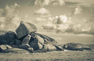 Amazing rock formations boulders Ilha Grande Santo Antonio Beach Brazil. photo