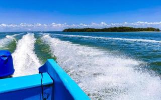 Boat trip speed boat ferry from Chiquila to Holbox Mexico. photo