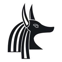 Ancient egyptian god Anubis icon, simple style vector