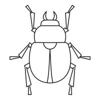 icono de escarabajo, estilo de contorno vector