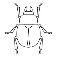 Scarab beetle icon, outline style vector